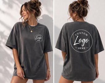 Personalized Logo Comfort Color T-Shirt: Vintage Washed Cotton - Custom Front - Back Print