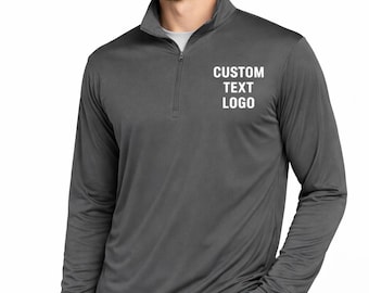 Athletic Quarter Zip Sweatshirt, Custom Logo, Moisture-Wicking (Unisex XS-4XL)