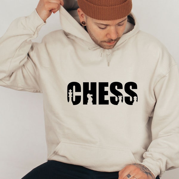 Chess Hoodie, Chess Lover Hoodie, Chess Player Gift, Chess Game Hoodie, Chess Sweatshirt, Minimalist Hoodie, Chess Gifts, Gambit Hoodie