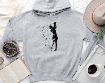 Women's Golf Hoodie, Golfer Silhouette Sweatshirt