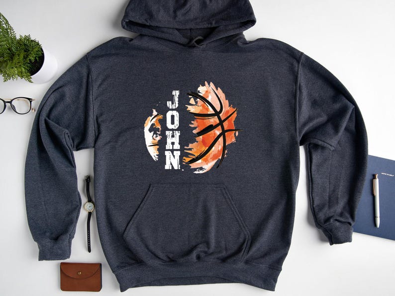 Personalized Basketball Hoodie: Custom Name, Varsity Style image 3