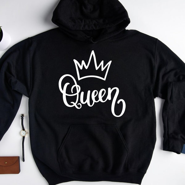 Queen Crown Graphic Hoodie, Feminist Sweater
