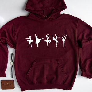 Girls Ballet Hoodie, Ballet Hoodie, Dance Sweatshirt, Gift For Dancer, Dance Coach Gift, Ballet Gift, Dance Teacher Hoodie