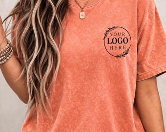 Comfort Colors Shirt Logo,  Minimalist Text Soft Washed Cotton (Unisex S-4XL)