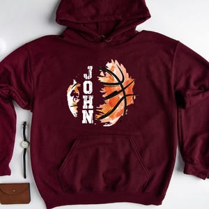 Personalized Basketball Hoodie: Custom Name, Varsity Style image 4
