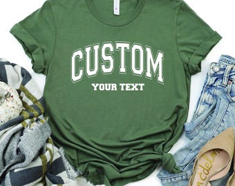 Custom College Letter Tee: Personalized Academic Style Shirt