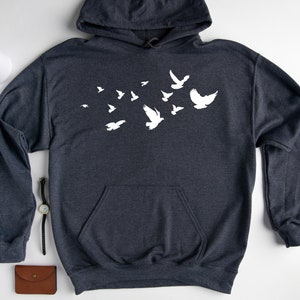 Free Birds Sweatshirt, Floral Bird Hoodie, Bird Lover Gift, Birds Hoodie, Animal Lover Hoodie
