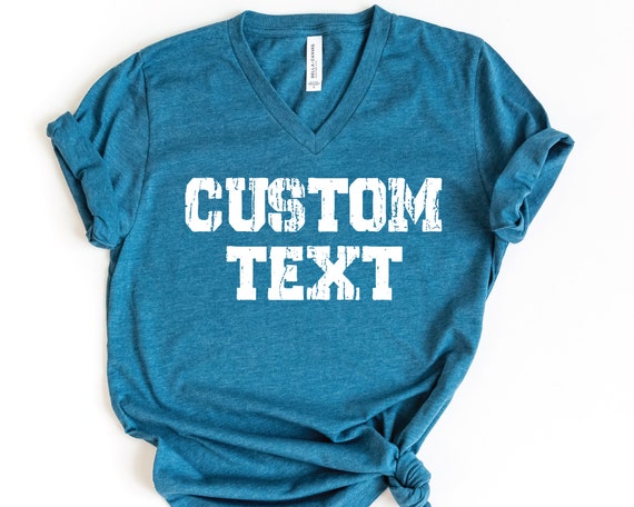 Custom V-Neck Shirt - Add Your Logo or Text, Unisex Style