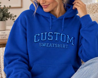 Metallic Puff Hoodie - Bold Raised Lettering | Gildan Fleece | Unisex Classic Fit, Custom Order