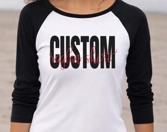 Custom Baseball Raglan Shirt: Vintage Style Sleeves, Unisex XS-3XL