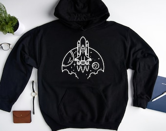 Aerospace Engineering Hoodie, Travel to Moon Hoodie | Aerospace Hoodie | Space Travel Hoodie | Earth Shirt | NASA hoodie