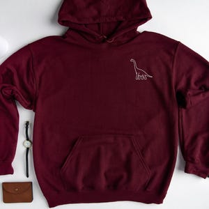 Unisex Dinosaur Hoodie, Brachiosaurus Pocket Sweatshirt (Multiple sizes)