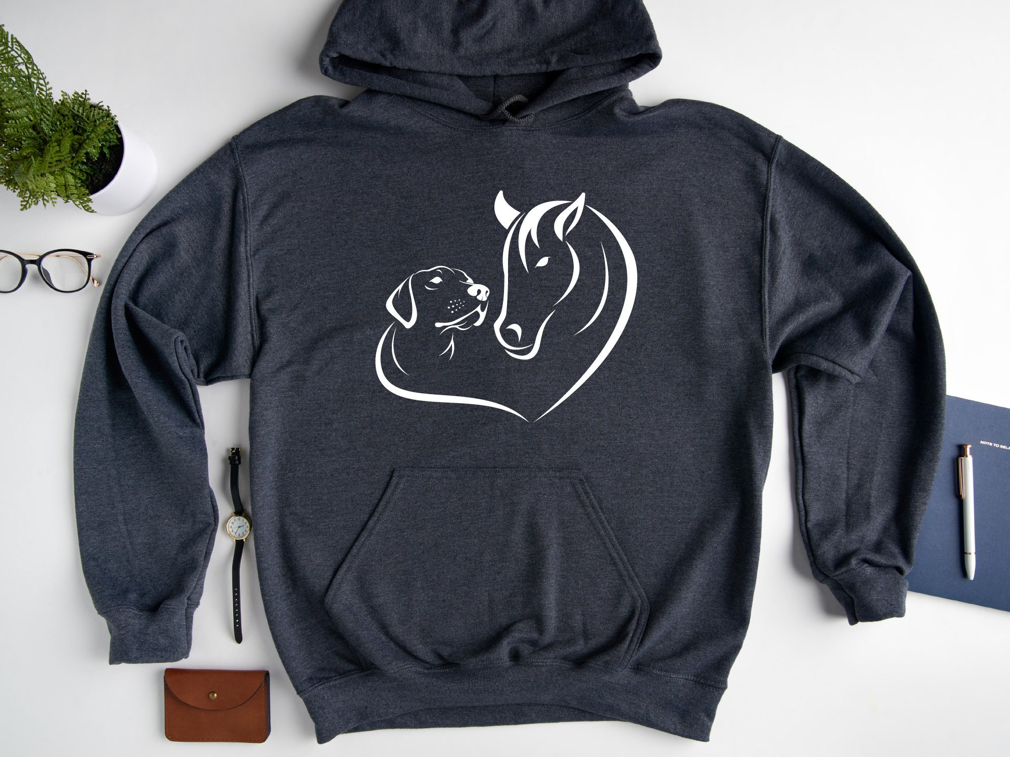 Horse Dog Lover Hoodie Sweatshirt Dog Lover Gift Horse Lover Etsy