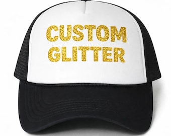 Gorra de béisbol personalizada con purpurina, estilo camionero (ajuste ajustable)