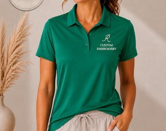 Custom Embroidery Performance Tee, Lightweight Uniform Polo, Personalized Women’s Polo Shirt