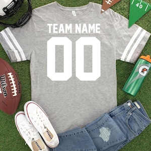 Football Jersey: Custom Name and Number - Cotton Blend Tee