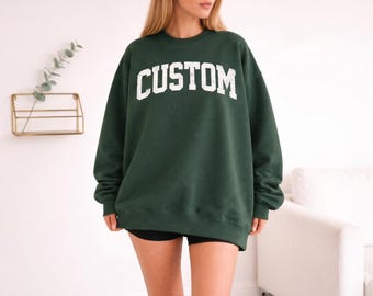 Vintage Varsity Sweatshirt: Oversized College Style (Customizable)