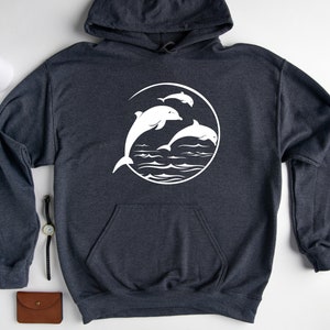 Dolphin Hoodie, Dolphin Lover Hoodie, Dolphin Sweatshirt, Gift for Dolphin Lovers, Sea Mammal, Animal Lovers Hoodie
