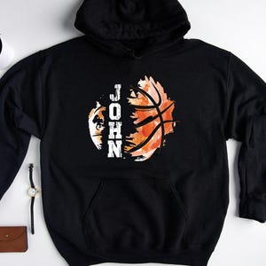 Personalized Basketball Hoodie: Custom Name, Varsity Style