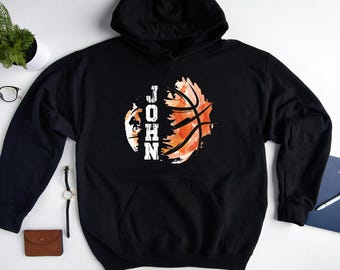 Personalized Basketball Hoodie: Custom Name, Varsity Style