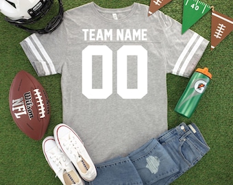 Football Jersey: Custom Name and Number - Cotton Blend Tee