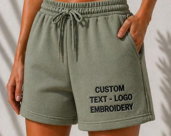 Fleece Shorts: Custom Embroidered Logo or Text (Made to Order)