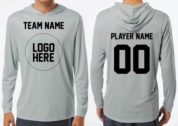 Personalized Workout Hoodie, Dri Fit Shirt Hooded Long Sleeve Performance T-Shirt, Custom Performance Lightweight Hoodie, Quick-Dry Hoodie