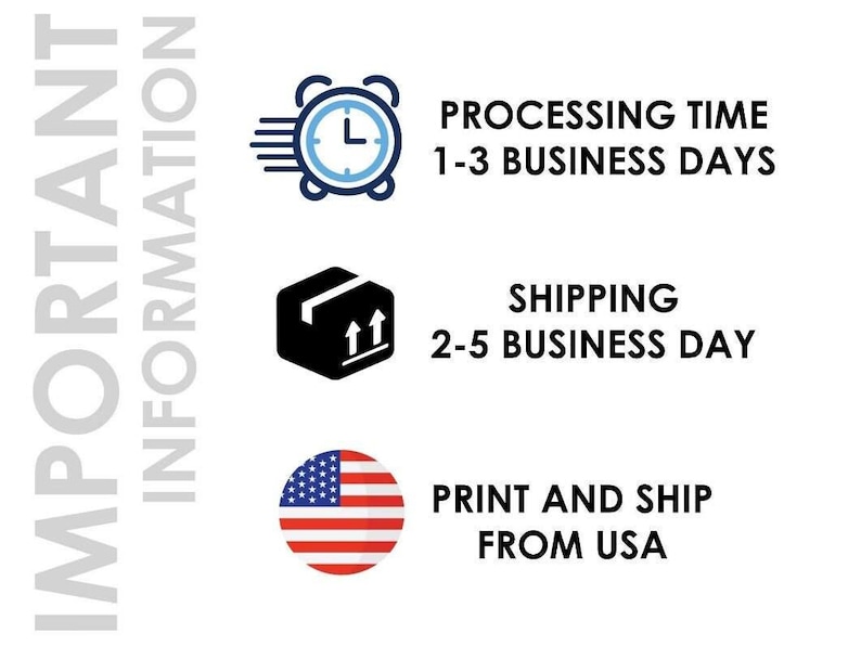 a white poster with a clock and a flag