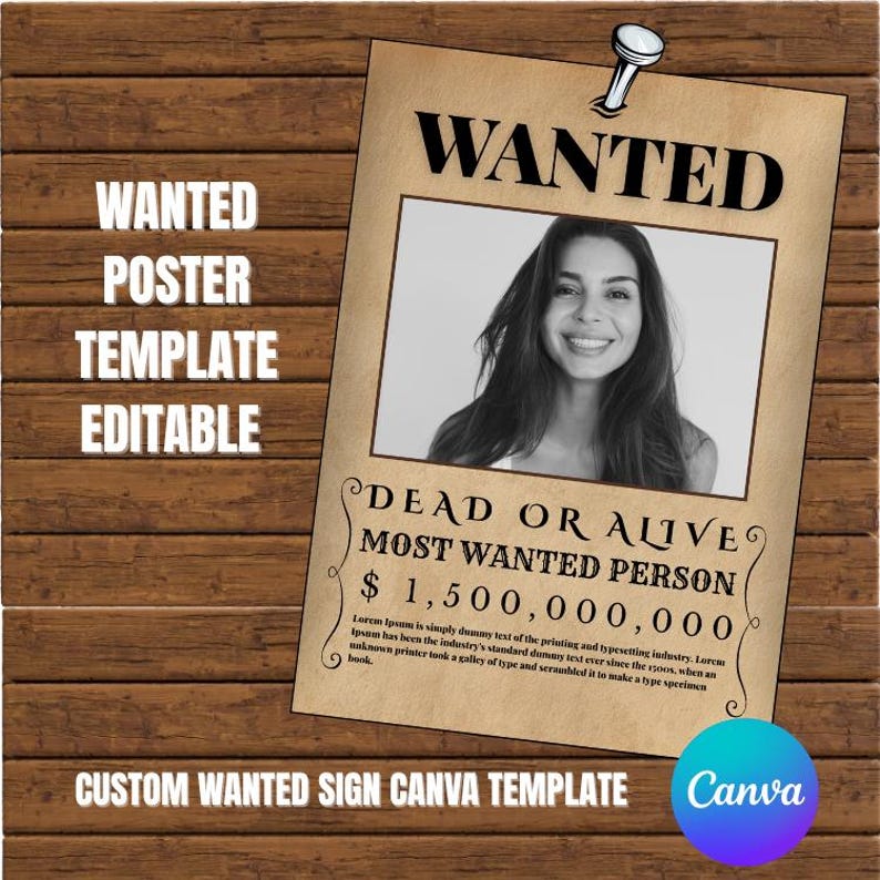 Wanted Poster One Piece Custom | Personalised Birthday Party Decoration ...