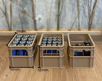 3er Set Mini Bierkasten Batterie Organizer perfekt als Geschenk ,
