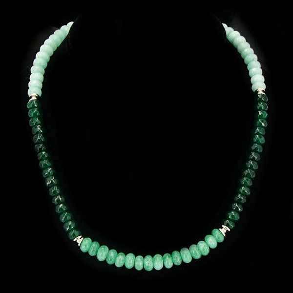BAILYSBEADS beautiful ladies light green chryssoprase & emeralds and green kunzite necklace necklace necklace gag closure handmade
