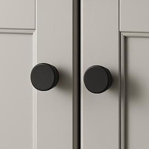 2 black drawer knobs - Natural wood furniture accessories - Wooden drawer handles for kitchen and bathroom