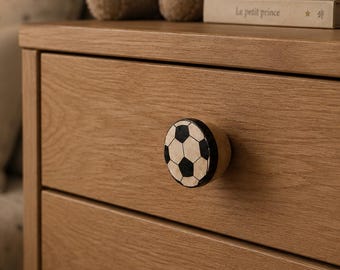 Set of 2 decorative drawer knobs for dressers - Furniture handles with a balloon design - Sporty children's bedroom decorations