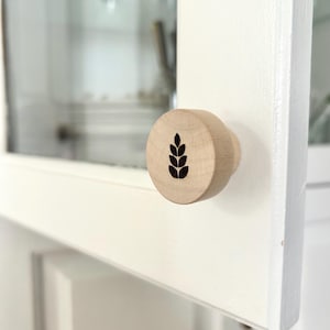 Lot de 2 boutons de tiroir design minimaliste - Poignées d’armoire en bois massif - Accessoire décoratif pour commode de chambre