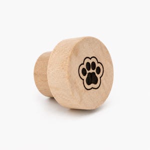 2 Decorative Drawer Knobs for Pet Food Cabinet - Wooden Furniture Accessories for Cat and Dog Lovers