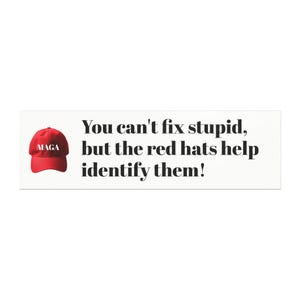 Sarcastic MAGA Hat Car Magnet, Political Bumper Sticker, Funny Fridge Magnet, Liberal Gift, Patriotic Accessories