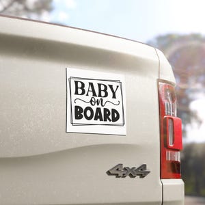 Magnes samochodowy „Baby on Board” – słodka dekoracja pojazdu, prezent dla rodziców, pomysł na ujawnienie płci dziecka, prezent dla nowego taty, naklejka na zderzak dziecka