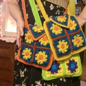 Crossbody Lined Boho Bag Purse Hippie Crochet summer festival
