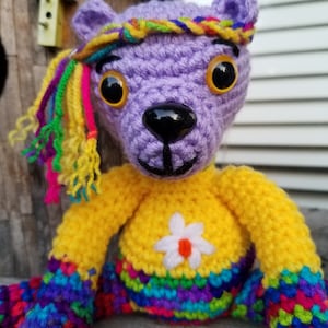 Crochet stuffed animals bear yellow Friendship Bracelet love