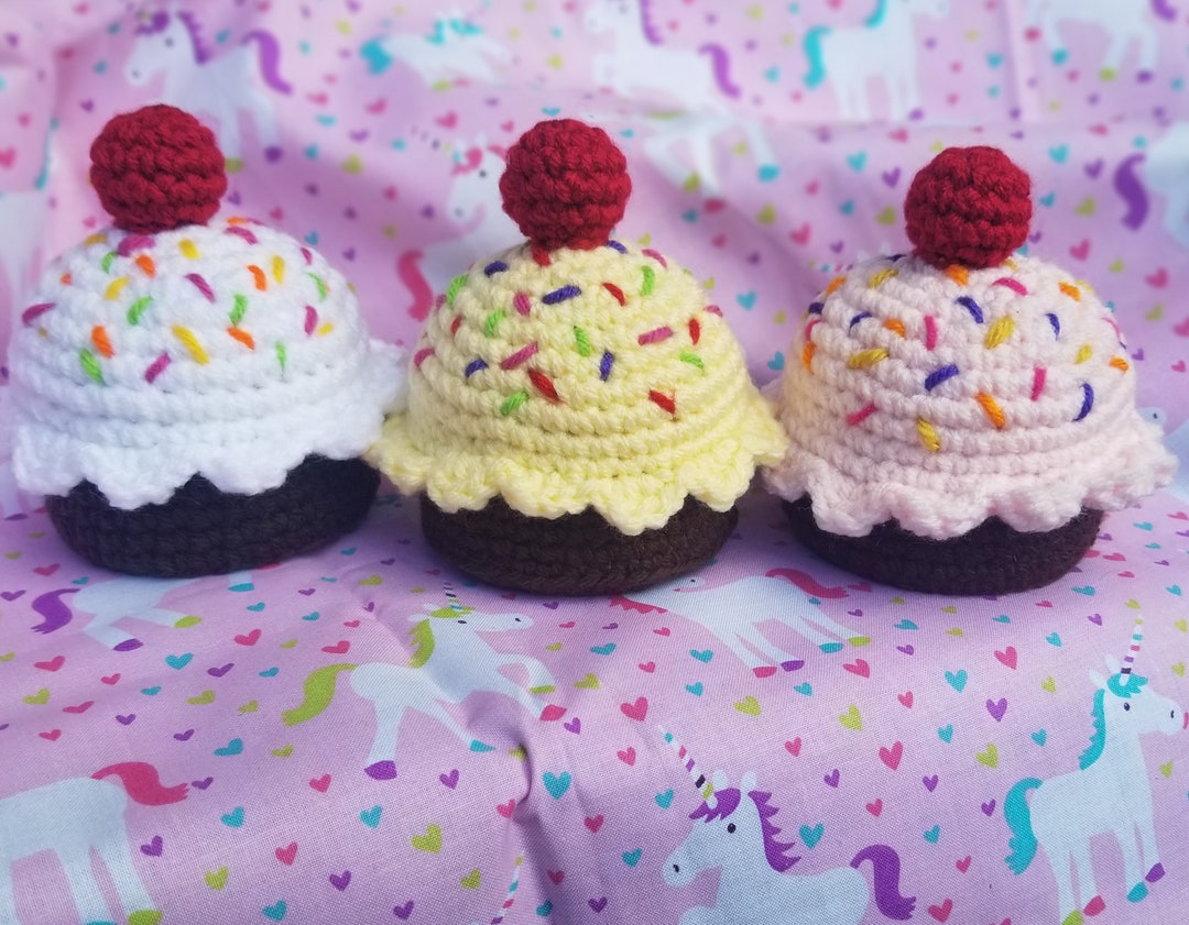 Cupcakes Trinket Box Gift Box Crochet Set of 3 Etsy