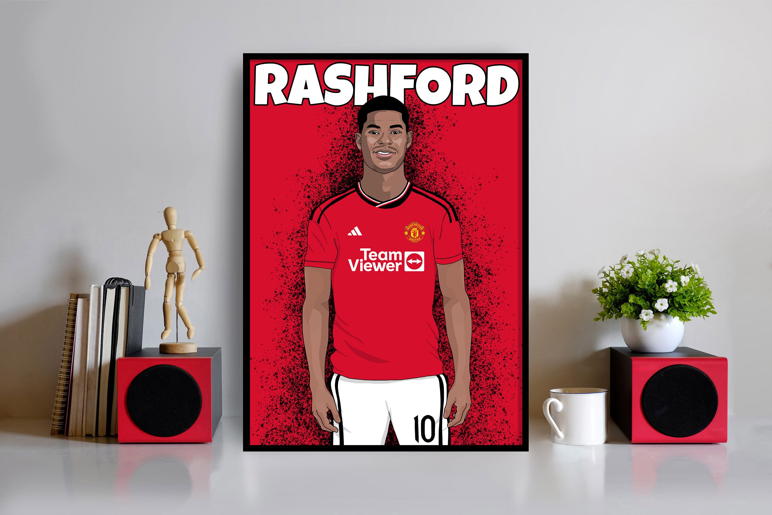 Marcus Rashford Signiertes Foto (gedruckte Signatur) – Manchester United Geschenk Für Fußballfans
