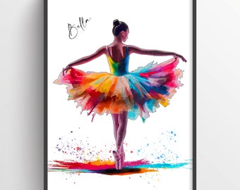 Personalised Ballet Dancer Gift | Dance Gift | Ballerina Art Print | Ballet Gifts for Girls | Ballerina | Easter Gifts