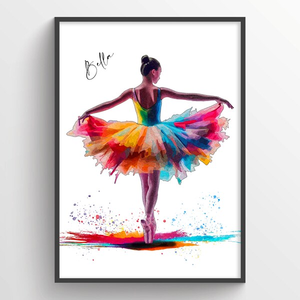 Cadeau personnalisé de danseuse de ballet | Cadeau de danse | Impression d'art ballerine | Cadeaux de ballet pour filles | Ballerine | Cadeaux de Pâques