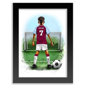 Personalised Aston Villa Wall Art Print | Football Gifts for Boys | Aston Villa Posters | Aston Villa Gifts | Aston Villa Birthday
