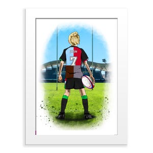 Personalised Harlequins Rugby Player Gift | Harlequins Rugby Gifts for Boys | Rugby Art | Rugby Bedroom | Rugby Poster | Harlequins Rugby