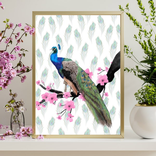 Peacock Wall Decor Etsy