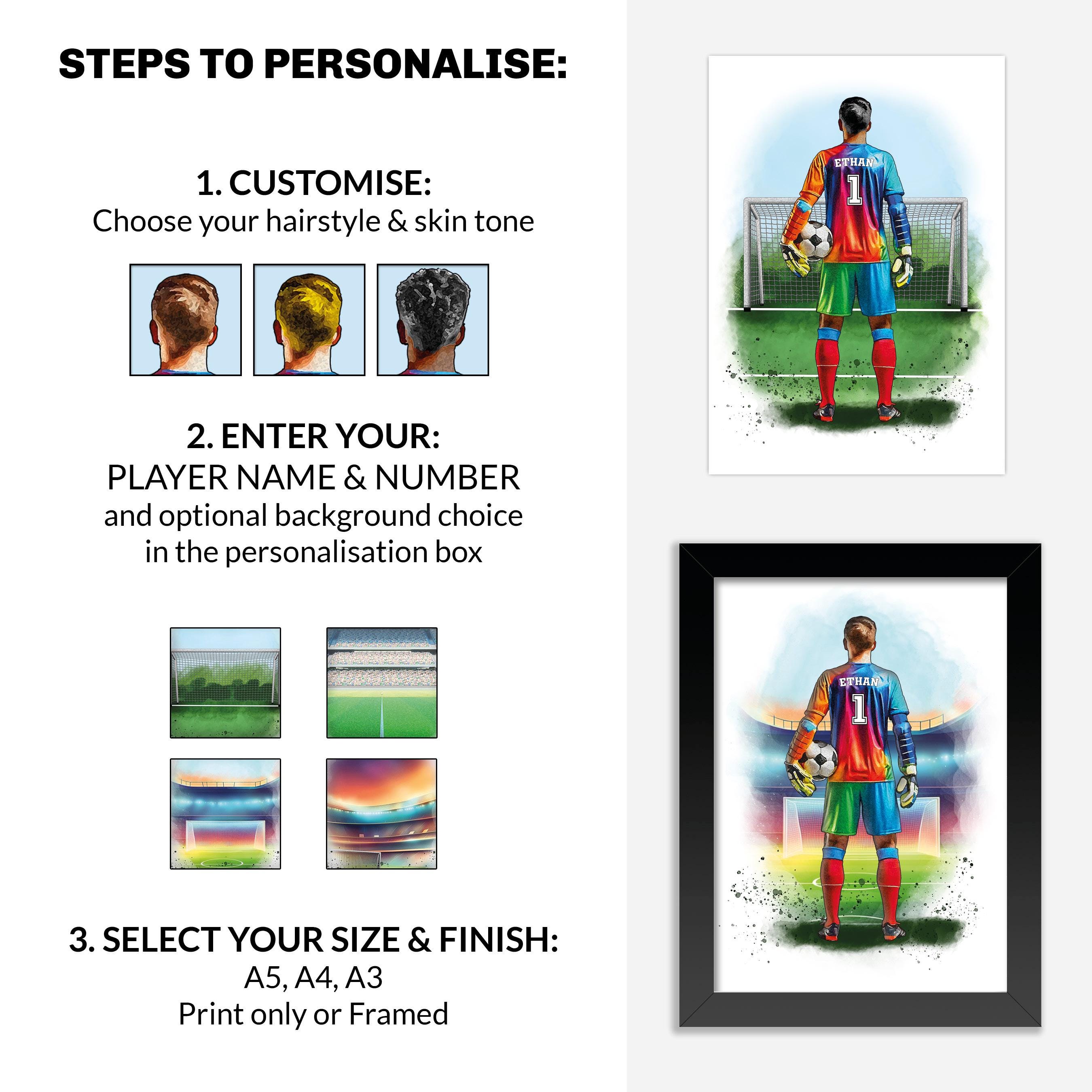 Personalised Goalkeeper Gift | Football Gifts for Boys | Goalie Gift | Goalkeeper Gift | Soccer Gift | Football Birthday Gift