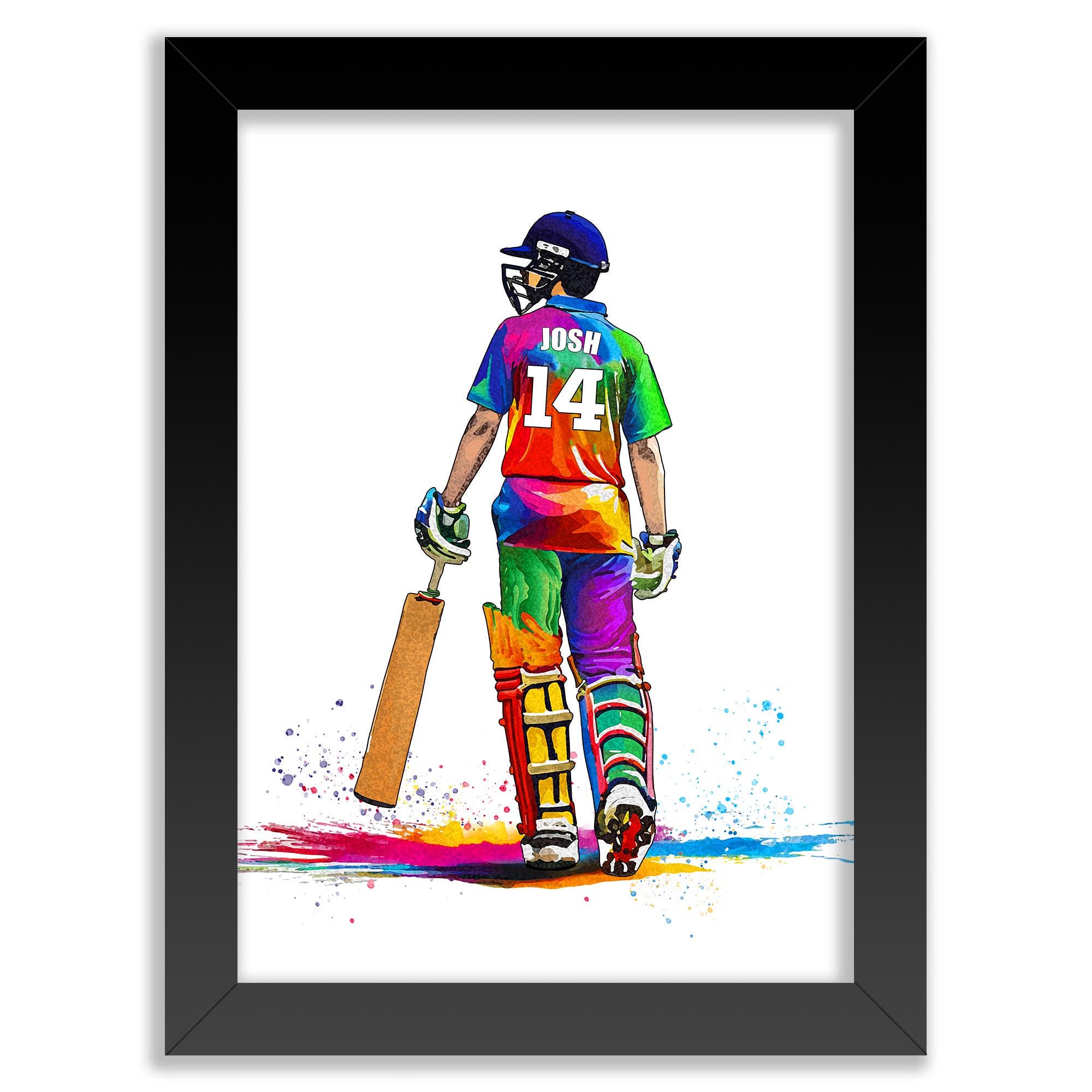 Personalised Cricket Player | Cricket Gifts for Boys | Boy Cricket Poster | Cricket Wall Art | Personalised Cricket Player Gift
