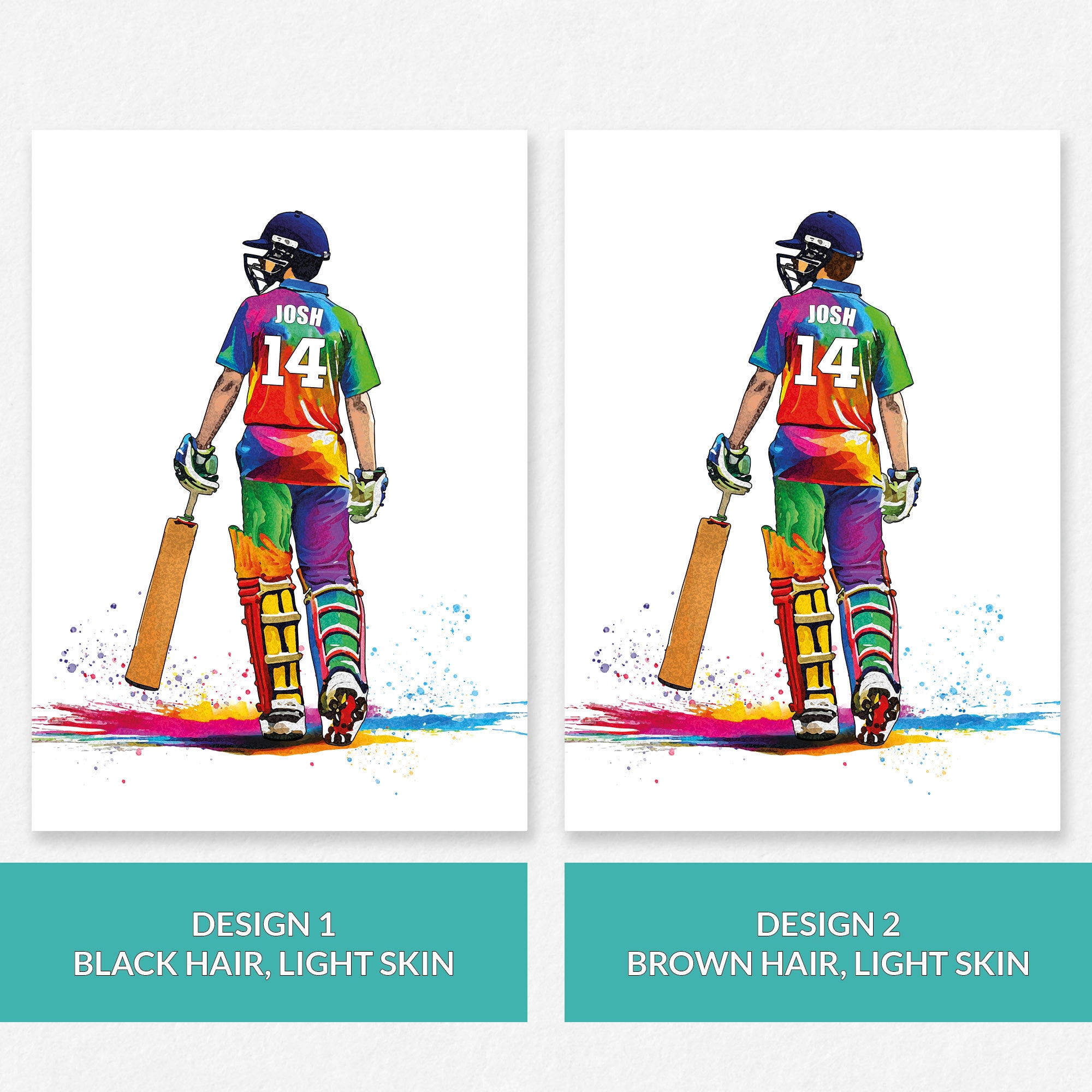 Personalised Cricket Player | Cricket Gifts for Boys | Boy Cricket Poster | Cricket Wall Art | Personalised Cricket Player Gift