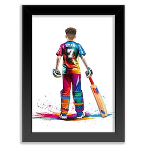 Personalised Cricket Wall Art Print | Cricket Gifts for Boys | Boy Cricket Poster | Personalised Cricket Gift | Cricket Birthday Gift